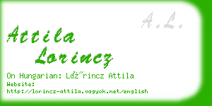 attila lorincz business card